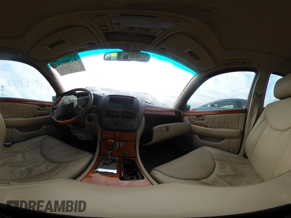 2005 Lexus LS 430 with VIN JTHBN36F450174554, listed as a IAAI auction lot 41989741 with Not Provided miles. Bid and sale history available at carsss.com. Image 17.