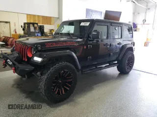 2020 Jeep Wrangler Unlimited Sahara with VIN 1C4HJXEN8LW118599, listed as a Copart auction lot 60687535 with 74,824 mi miles and Clean title. Bid and sale history available at DreamBid. Image 1.