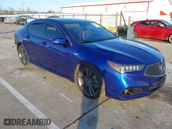 2019 Acura TLX w/A-Spec Pkg with VIN 19UUB1F6XKA000681, listed as a IAAI auction lot 41224143 with 58,960 mi miles. Bid and sale history available at carsss.com. Image 1.