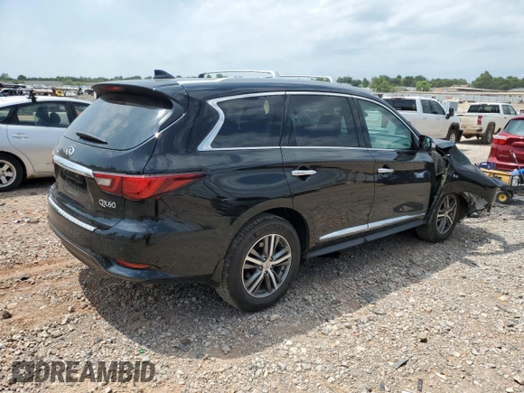 2020 Infiniti QX60 Pure with VIN 5N1DL0MM1LC507719, listed as a Copart auction lot 58029415 with 51,338 mi miles and Salvage title. Bid and sale history available at DreamBid. Image 3.
