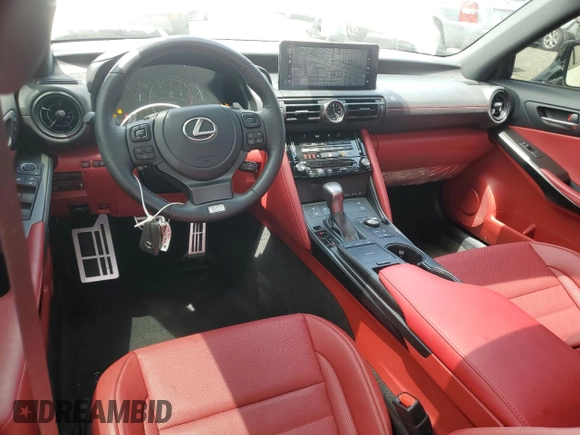 2024 Lexus IS 350 F Sport with VIN JTHGZ1B29R5073827, listed as a Copart auction lot 55848125 with 10,455 mi miles and Salvage title. Bid and sale history available at DreamBid. Image 8.