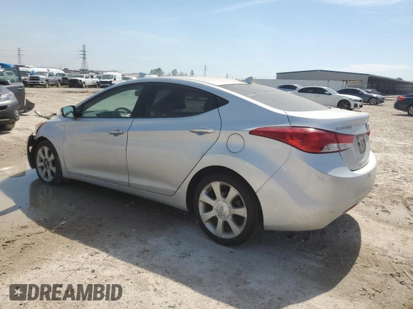 2013 Hyundai Elantra Limited with VIN KMHDH4AE4DU556768, listed as a Copart auction lot 47964085 with 180,594 mi miles and Clean Title. Bid and sale history available at carsss.com. Image 2.