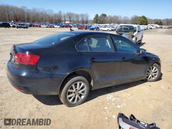 2012 Volkswagen Jetta Sedan SE w/Convenience & Sunroof with VIN 3VWDX7AJ0CM323024, listed as a Copart auction lot 46757115 with 0 mi miles and Salvage Title. Bid and sale history available at carsss.com. Image 3.