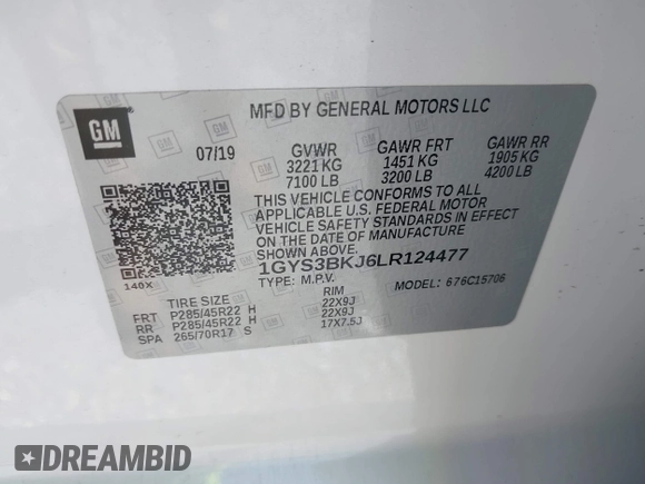 2020 Cadillac Escalade Luxury z VIN 1GYS3BKJ6LR124477, wystawiony jako IAAI lot #42042960 z przebiegiem 42 854 mil mil oraz . Historia ofert i sprzedaży dostępna na DreamBid. Obrazek 9.