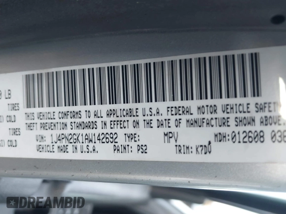 2010 Jeep Liberty Sport with VIN 1J4PN2GK1AW142692, listed as a IAAI auction lot 41512931 with 146,349 mi miles. Bid and sale history available at carsss.com. Image 9.
