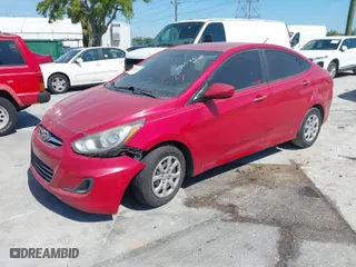 2013 Hyundai Accent GLS with VIN KMHCT4AE6DU436576, listed as a IAAI auction lot 41846915 with 217,044 mi miles. Bid and sale history available at carsss.com. Image 2.
