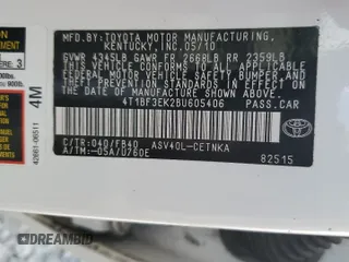 2011 Toyota Camry LE with VIN 4T1BF3EK2BU605406, listed as a Copart auction lot 55214715 with 195,183 mi miles and Clean Title. Bid and sale history available at carsss.com. Image 12.