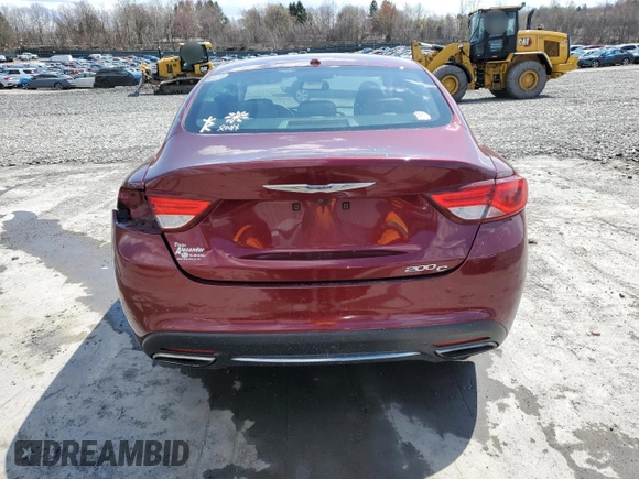 2015 Chrysler 200 C with VIN 1C3CCCCG6FN609625, listed as a Copart auction lot 53061575 with 163,052 mi miles and Salvage Title. Bid and sale history available at DreamBid. Image 6.