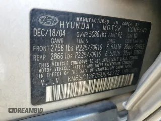2005 Hyundai Santa Fe GLS with VIN KM8SC13E35U944772, listed as a Copart auction lot 76076634 with 115,754 mi miles and Salvage Title. Bid and sale history available at carsss.com. Image 14.