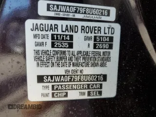 2015 Jaguar XF V6 Portfolio with VIN SAJWA0F79F8U60216, listed as a Copart auction lot 54969245 with 88,954 mi miles and Salvage Title. Bid and sale history available at carsss.com. Image 13.
