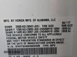 2017 Honda Pilot EX-L with VIN 5FNYF6H59HB032608, listed as a Copart auction lot 42244755 with 151,564 mi miles and Salvage Title. Bid and sale history available at DreamBid. Image 13.