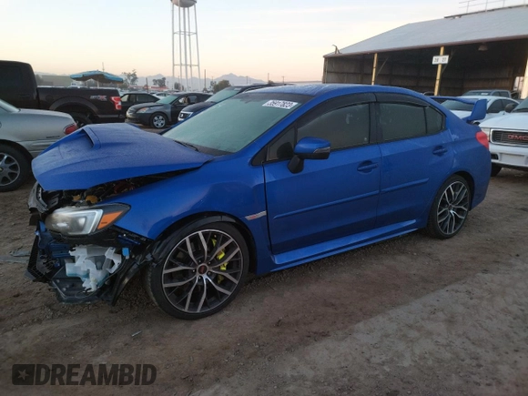 2021 Subaru WRX STI with VIN JF1VA2S65M9821649, listed as a Copart auction lot 35917823 with 14,842 mi miles. Bid and sale history available at carsss.com. Image 1.