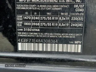 2008 Mercedes-Benz GL-Class 4.6L with VIN 4JGBF71E48A308364, listed as a Copart auction lot 50924955 with 166,454 mi miles and Salvage Title. Bid and sale history available at carsss.com. Image 14.