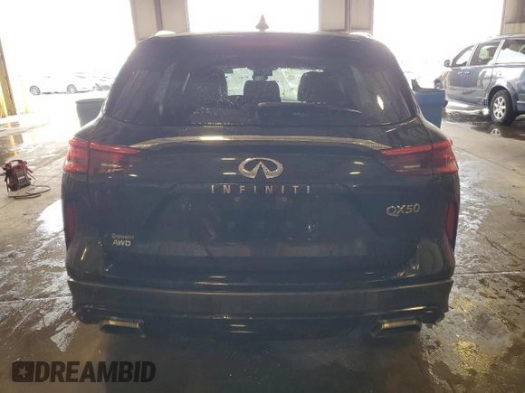 2021 Infiniti QX50 Luxe with VIN 3PCAJ5BB9MF119427, listed as a Copart auction lot 55217265 with 40,677 mi miles and Salvage Title. Bid and sale history available at DreamBid. Image 6.