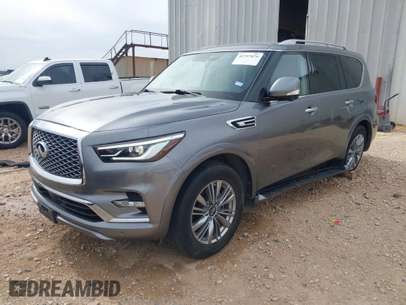 2021 Infiniti QX80 PREMIUM SELECT with VIN JN8AZ2AF9M9718838, listed as a IAAI auction lot 41797875 with 80,597 mi miles. Bid and sale history available at carsss.com. Image 2.