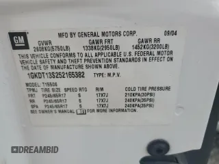 2005 GMC Envoy SLE with VIN 1GKDT13S252165382, listed as a Copart auction lot 62449393 with 199,563 mi miles and Non Repairable. Bid and sale history available at carsss.com. Image 13.