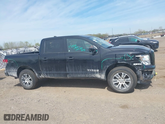 2024 Nissan Titan SV with VIN 1N6AA1EC6RN110607, listed as a IAAI auction lot 42167410 with 25,726 mi miles and . Bid and sale history available at DreamBid. Image 13.