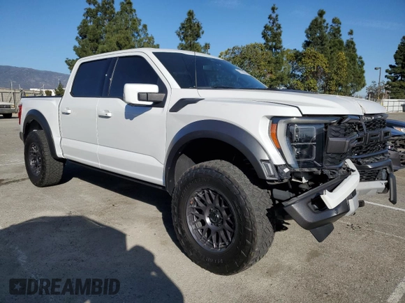 2022 Ford F-150 Raptor with VIN 1FTFW1RG4NFB63687, listed as a Copart auction lot 87479684 with 32,921 mi miles and Salvage Title. Bid and sale history available at carsss.com. Image 4.