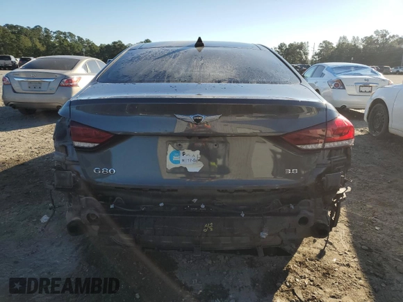 2018 Genesis G80 3.8L with VIN KMHGN4JE7JU249418, listed as a Copart auction lot 76242584 with 86,971 mi miles and Salvage Title. Bid and sale history available at carsss.com. Image 6.