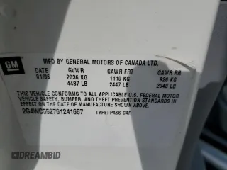 2006 Buick LaCrosse CX with VIN 2G4WC552761241667, listed as a Copart auction lot 51165105 with 153,452 mi miles and Salvage Title. Bid and sale history available at carsss.com. Image 14.