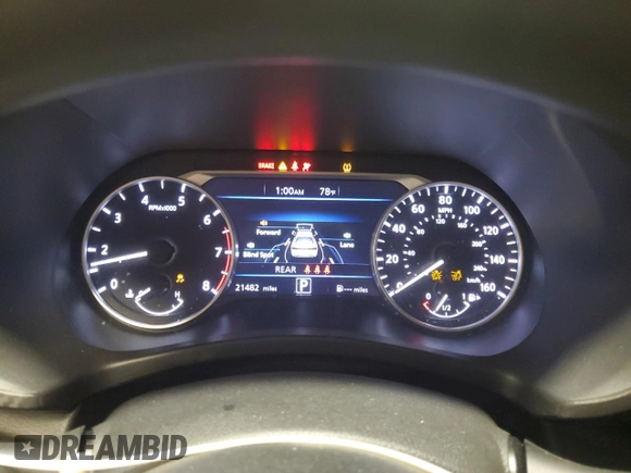 2024 Nissan Sentra SV with VIN 3N1AB8CV2RY336369, listed as a Copart auction lot 60107985 with 21,482 mi miles and Clean title. Bid and sale history available at DreamBid. Image 9.