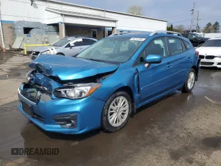 2018 Subaru Impreza Premium with VIN 4S3GTAB64J3727008, listed as a Copart auction lot 59474285 with 34,083 mi miles and Salvage title. Bid and sale history available at DreamBid. Image 1.