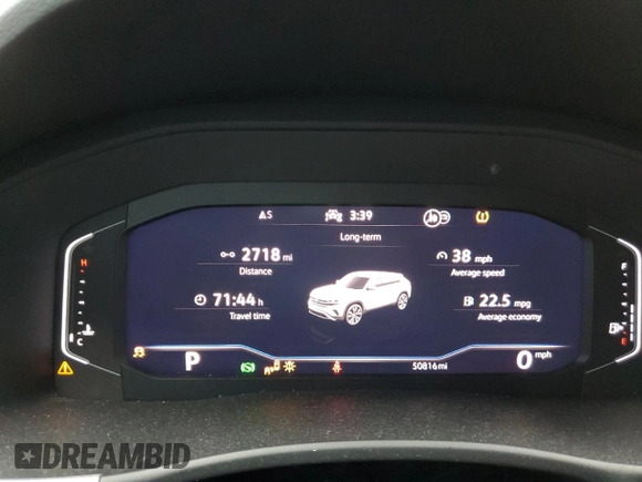 2022 Volkswagen Atlas SE with VIN 1V2JE2CA2NC207421, listed as a Copart auction lot 49580685 with 50,816 mi miles and Salvage title. Bid and sale history available at DreamBid. Image 9.