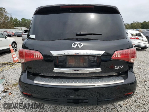 2011 Infiniti QX56 7-passenger with VIN JN8AZ2NF9B9504083, listed as a Copart auction lot 75199764 with 128,794 mi miles and Salvage Title. Bid and sale history available at carsss.com. Image 6.