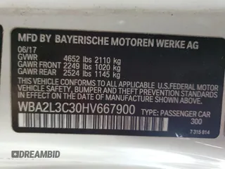 2017 BMW 2 Series M240i xDrive with VIN WBA2L3C30HV667900, listed as a Copart auction lot 62483595 with 91,281 mi miles and Salvage title. Bid and sale history available at DreamBid. Image 13.