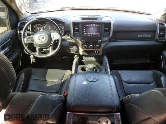 2020 Ram 1500 Laramie with VIN 1C6SRFDTXLN142456, listed as a Copart auction lot 43264155 with 57,661 mi miles and Salvage Title. Bid and sale history available at carsss.com. Image 8.