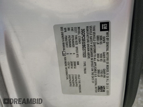 2011 Chevrolet Silverado 1500 LT with VIN 3GCPCSE02BG377020, listed as a Copart auction lot 51809695 with 150,328 mi miles and Salvage Title. Bid and sale history available at DreamBid. Image 12.