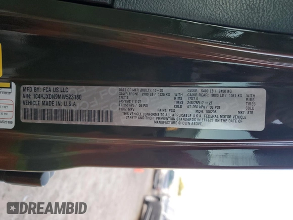 2021 Jeep Wrangler Unlimited Willys with VIN 1C4HJXDN9MW523180, listed as a Copart auction lot 52513505 with 106,130 mi miles and Salvage title. Bid and sale history available at DreamBid. Image 13.