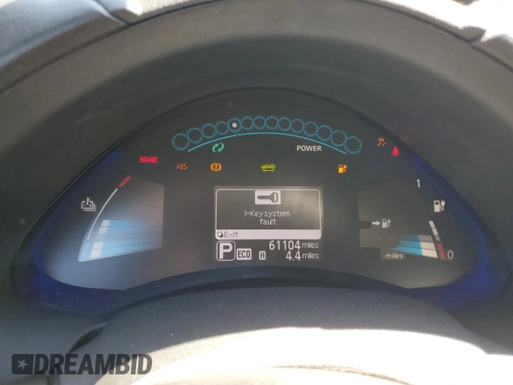 2013 Nissan LEAF SL z VIN 1N4AZ0CP7DC408282, wystawiony jako Copart lot #55980465 z przebiegiem 61 104 mil mil oraz Szkoda całkowita • Salvage title. Historia ofert i sprzedaży dostępna na DreamBid. Obrazek 9.