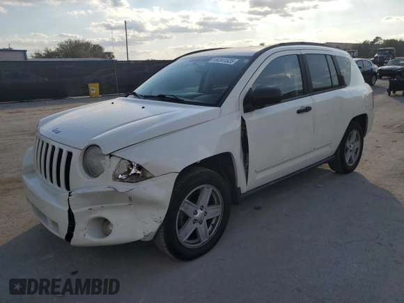 2008 Jeep Compass Sport with VIN 1J8FT47018D780764, listed as a Copart auction lot 44341525 with 175,279 mi miles and Salvage Title. Bid and sale history available at carsss.com. Image 1.