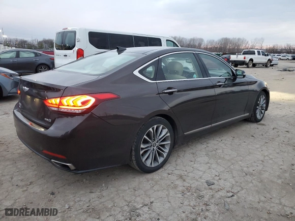 2016 Hyundai Genesis 3.8L with VIN KMHGN4JE9GU125823, listed as a Copart auction lot 86921224 with 58,950 mi miles and Salvage Title. Bid and sale history available at carsss.com. Image 3.
