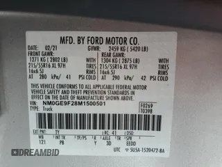 2021 Ford Transit Connect XLT with VIN NM0GE9F28M1500501, listed as a Copart auction lot 50764445 with 24,638 mi miles and Salvage title. Bid and sale history available at DreamBid. Image 15.