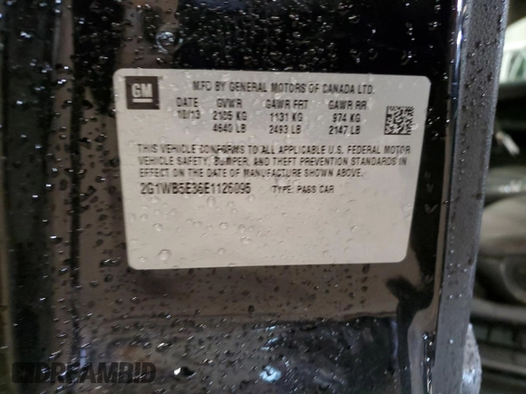 2014 Chevrolet Impala LT with VIN 2G1WB5E36E1126095, listed as a Copart auction lot 55143305 with 218,453 mi miles and Non Repairable. Bid and sale history available at DreamBid. Image 12.