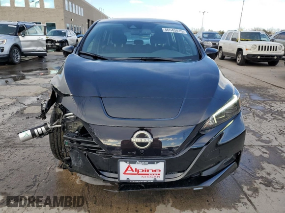 2025 Nissan LEAF SV Plus with VIN 1N4CZ1CV5SC563701, listed as a Copart auction lot 46543415 with 956 mi miles and Salvage Title. Bid and sale history available at carsss.com. Image 5.