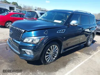 2017 Infiniti QX80 with VIN JN8AZ2NC9H9431960, listed as a IAAI auction lot 41725582 with 1 mi miles. Bid and sale history available at carsss.com. Image 2.