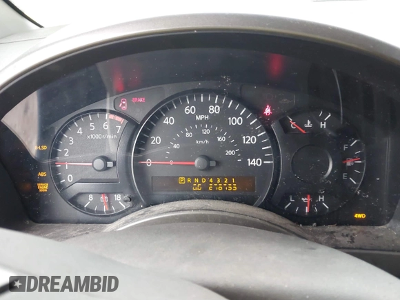 2004 Nissan Titan LE with VIN 1N6AA07B24N524572, listed as a IAAI auction lot 41173741 with 276,755 mi miles and . Bid and sale history available at DreamBid. Image 7.
