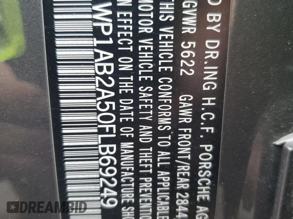 2015 Porsche Macan S with VIN WP1AB2A50FLB69249, listed as a Copart auction lot 60865995 with 128,659 mi miles and Salvage title. Bid and sale history available at DreamBid. Image 12.