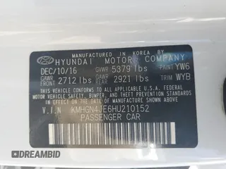 2017 Genesis G80 3.8L z VIN KMHGN4JE6HU210152, wystawiony jako Copart lot #56148105 z przebiegiem 114 821 mil mil oraz Szkoda całkowita • Salvage title. Historia ofert i sprzedaży dostępna na DreamBid. Obrazek 12.