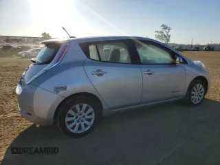 2013 Nissan LEAF S with VIN 1N4AZ0CP0DC400329, listed as a Copart auction lot 46677055 with 45,484 mi miles and Salvage Title. Bid and sale history available at carsss.com. Image 3.