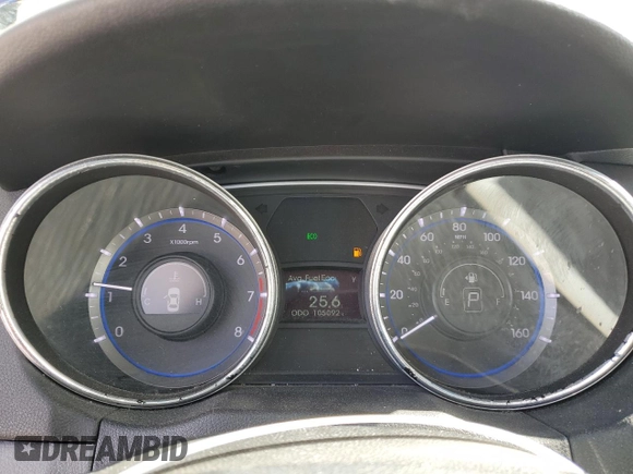 2013 Hyundai Sonata GLS with VIN 5NPEB4AC8DH807097, listed as a Copart auction lot 48668755 with 105,092 mi miles and Salvage Title. Bid and sale history available at DreamBid. Image 9.