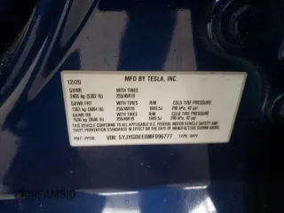 2021 Tesla Model Y Long Range with VIN 5YJYGDEE0MF096777, listed as a Copart auction lot 49005925 with 94,455 mi miles and Salvage Title. Bid and sale history available at DreamBid. Image 14.