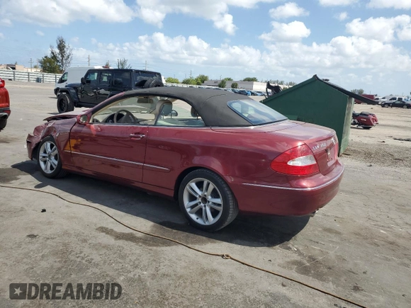 2008 Mercedes-Benz CLK 350 with VIN WDBTK56F48T094425, listed as a Copart auction lot 54401365 with 66,818 mi miles and Salvage title. Bid and sale history available at DreamBid. Image 2.