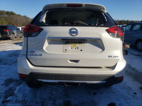 2017 Nissan Rogue SL with VIN JN8AT2MV5HW271467, listed as a Copart auction lot 86372354 with 0 mi miles and Salvage Title. Bid and sale history available at carsss.com. Image 6.