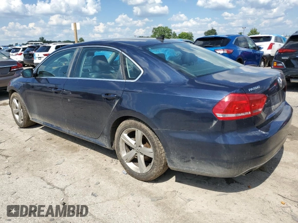 2013 Volkswagen Passat SE with VIN 1VWBP7A35DC087692, listed as a Copart auction lot 62236985 with 195,921 mi miles and Salvage title. Bid and sale history available at DreamBid. Image 2.