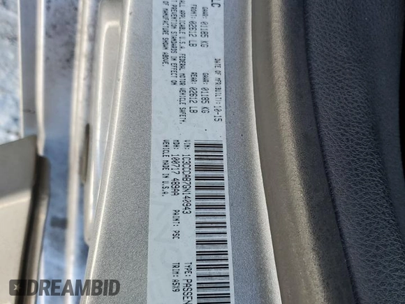 2016 Chrysler 200 Limited with VIN 1C3CCCAB7GN140943, listed as a Copart auction lot 46474625 with 152,849 mi miles and Salvage Title. Bid and sale history available at carsss.com. Image 13.