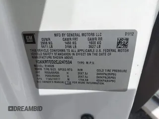 2012 GMC Acadia Denali with VIN 1GKKRTED2CJ247504, listed as a IAAI auction lot 39712204 with 134,223 mi miles and . Bid and sale history available at DreamBid. Image 9.
